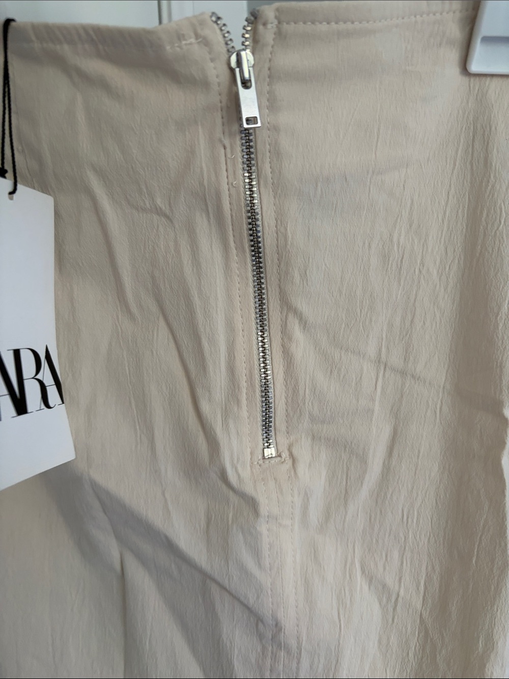 Zara Beige Midi Skirt with Front Knot - Picture 6 of 8